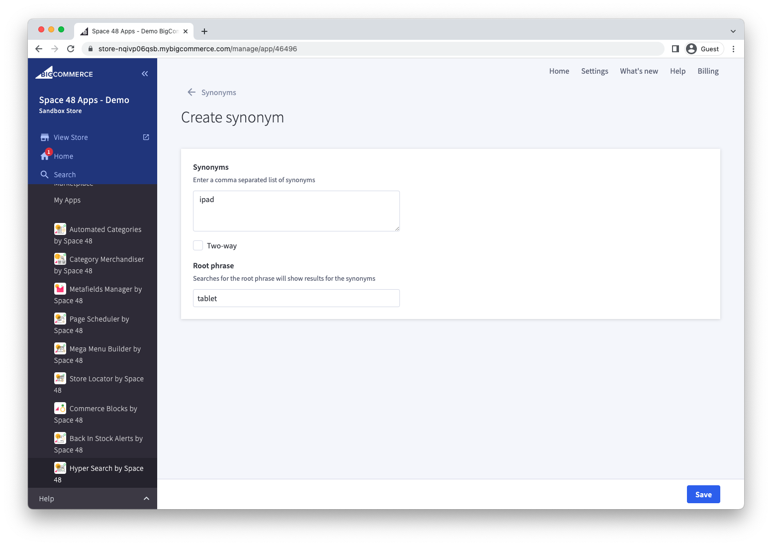 One-way synonym from tablet to iPad