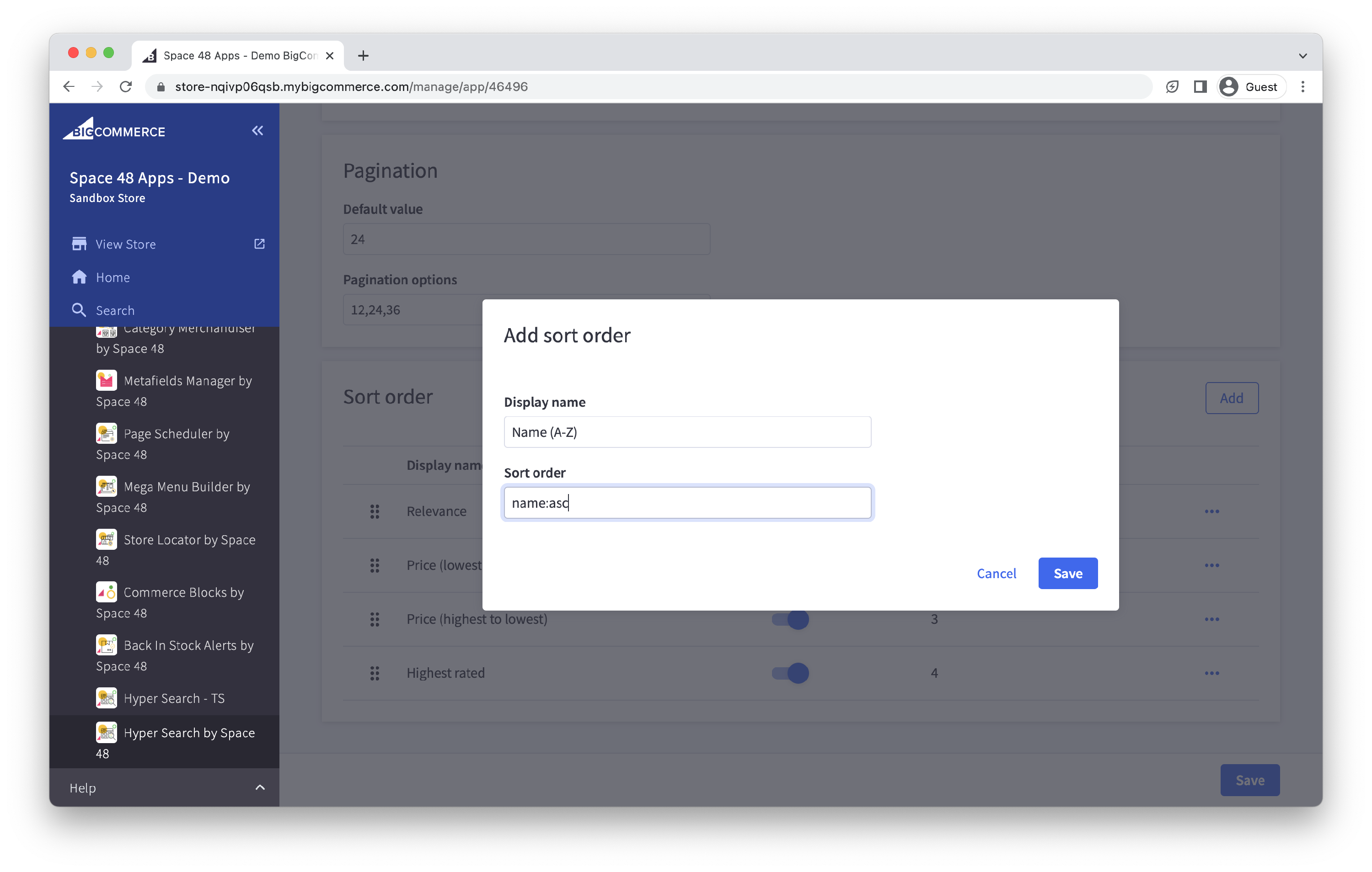 Adding a product field and direction as a search sort order